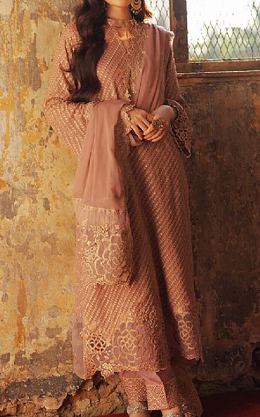 Azure Oriental Pink Chiffon Suit | Pakistani Embroidered Chiffon Dresses USA- Image 1