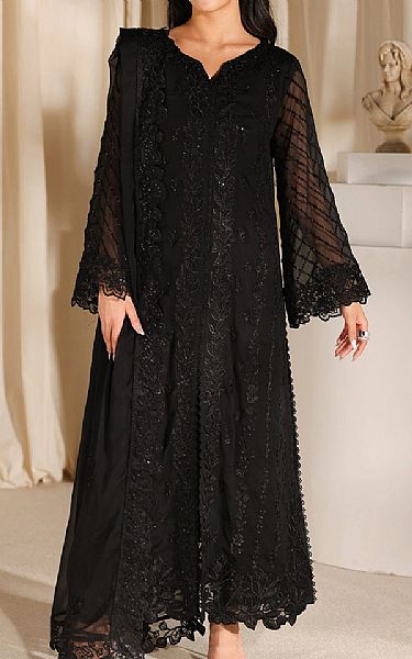 Azure Black Chiffon Suit | Pakistani Embroidered Chiffon Dresses USA- Image 1