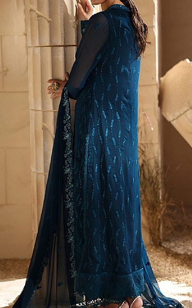 Azure Teal Blue Chiffon Suit | Pakistani Embroidered Chiffon Dresses USA- Image 2