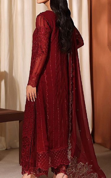 Azure Maroon Chiffon Suit | Pakistani Embroidered Chiffon Dresses USA- Image 2
