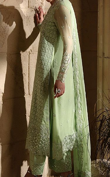 Azure Light Green Chiffon Suit | Pakistani Embroidered Chiffon Dresses USA- Image 2