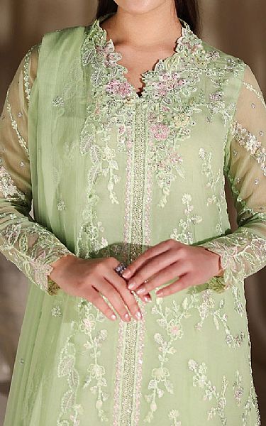 Azure Light Green Chiffon Suit | Pakistani Embroidered Chiffon Dresses USA- Image 3