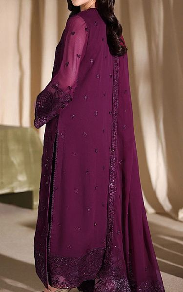 Azure Dark Raspberry Chiffon Suit | Pakistani Embroidered Chiffon Dresses USA- Image 2