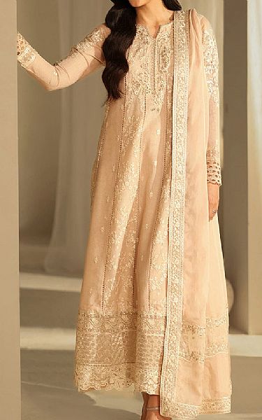 Azure Light Peach Net Suit | Pakistani Embroidered Chiffon Dresses USA- Image 3