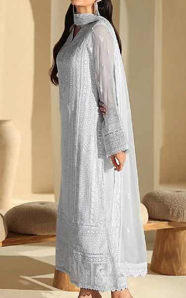 Azure Light Grey Chiffon Suit | Pakistani Embroidered Chiffon Dresses USA- Image 2