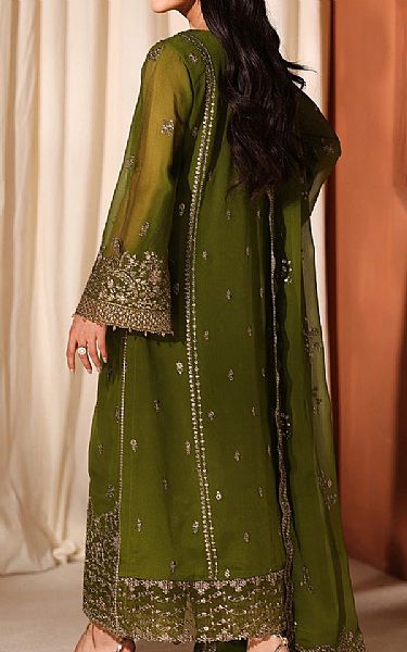Azure Olive Green Chiffon Suit | Pakistani Embroidered Chiffon Dresses USA- Image 2