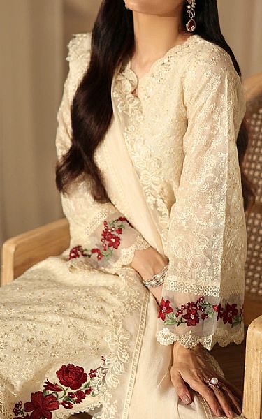 Azure Off White Net Suit | Pakistani Embroidered Chiffon Dresses USA- Image 3