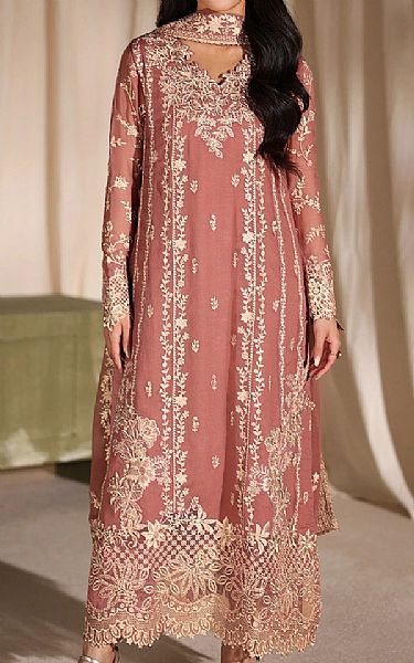 Azure Oriental Pink Chiffon Suit | Pakistani Embroidered Chiffon Dresses USA- Image 1