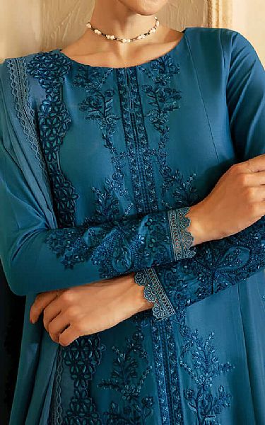 Azure Teal Blue Cotton Suit | Pakistani Winter Dresses in USA- Image 2