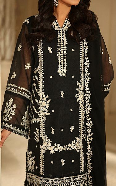 Azure Black Net Suit | Pakistani Embroidered Chiffon Dresses USA- Image 3