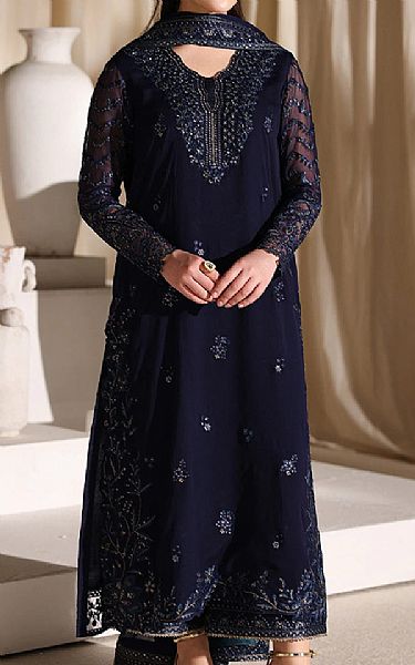 Azure Navy Chiffon Suit | Pakistani Embroidered Chiffon Dresses USA- Image 1