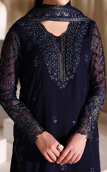 Azure Navy Chiffon Suit | Pakistani Embroidered Chiffon Dresses USA- Image 3