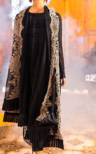 Azure Black Chiffon Suit | Pakistani Embroidered Chiffon Dresses USA- Image 2