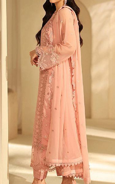Azure Light Salmon Chiffon Suit | Pakistani Embroidered Chiffon Dresses USA- Image 2