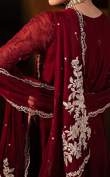Azure Maroon Chiffon Suit | Pakistani Embroidered Chiffon Dresses USA- Image 2