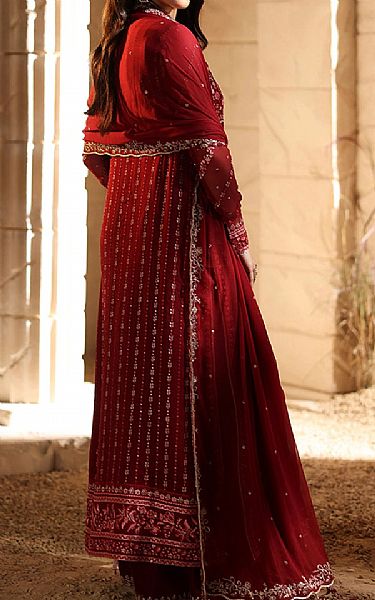 Azure Maroon Chiffon Suit | Pakistani Embroidered Chiffon Dresses USA- Image 2