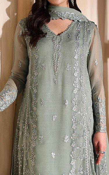 Azure Ash Grey Chiffon Suit | Pakistani Embroidered Chiffon Dresses USA- Image 3