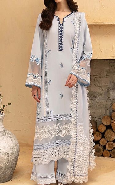 Azure Sky Blue Cotton Suit | Pakistani Winter Dresses in USA- Image 1