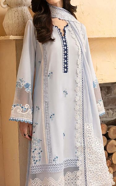 Azure Sky Blue Cotton Suit | Pakistani Winter Dresses in USA- Image 2