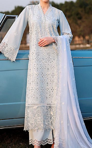 Azure Pale Aqua Lawn Suit | Pakistani Lawn Dress in USA- Image 1
