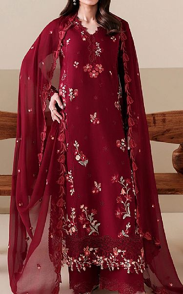 Azure Maroon Lawn Suit | Pakistani Lawn Dress in USA- Image 1