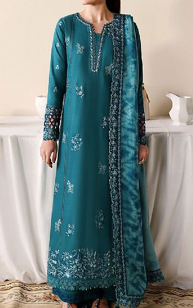 Azure Teal Lawn Suit | Pakistani Lawn Dress in USA- Image 1