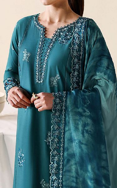 Azure Teal Lawn Suit | Pakistani Lawn Dress in USA- Image 2