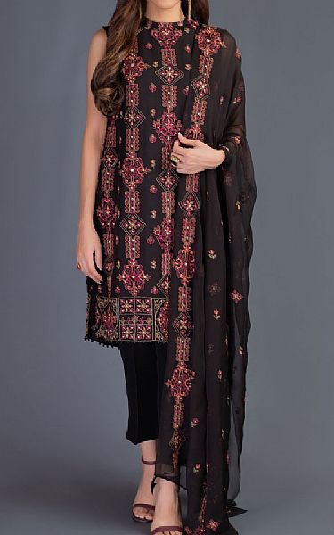 Bareeze Black Chiffon Suit (2 Pcs) | Pakistani Dresses in USA- Image 1