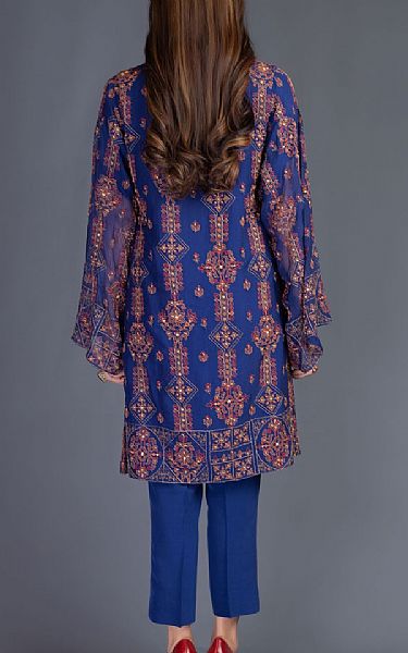 Bareeze Royal Blue Chiffon Suit (2 Pcs) | Pakistani Dresses in USA- Image 2