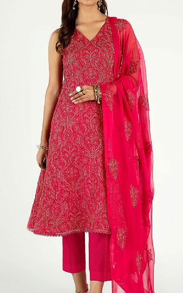 Bareeze Magenta Chiffon Suit (2 Pcs) | Pakistani Dresses in USA- Image 1