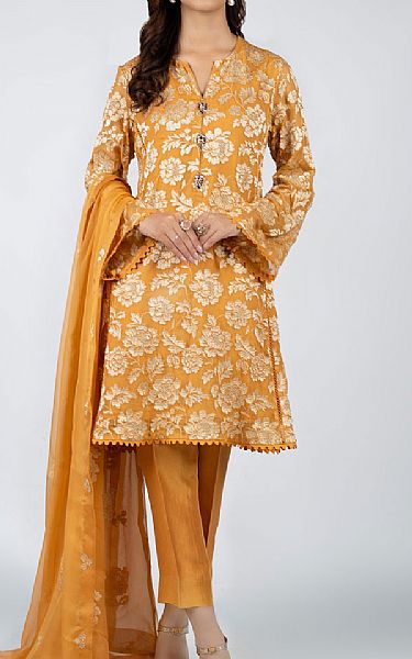 Bareeze Orange Chiffon Suit (2 Pcs) | Pakistani Dresses in USA- Image 1