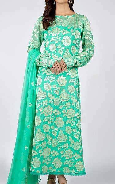 Bareeze Sea Green Chiffon Suit (2 Pcs) | Pakistani Dresses in USA- Image 1