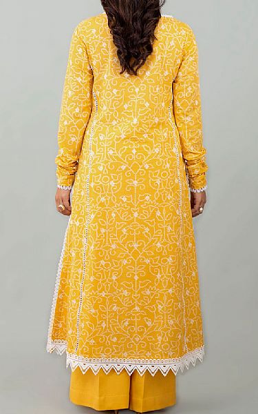 Bareeze Golden Yellow Khaddar Suit (2 Pcs) | Pakistani Dresses in USA- Image 2