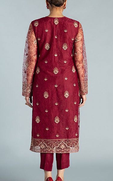 Bareeze Crimson Net Suit (2 Pcs) | Pakistani Dresses in USA- Image 2