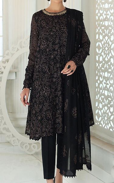 Bareeze Black Net Suit (2 Pcs) | Pakistani Dresses in USA- Image 1