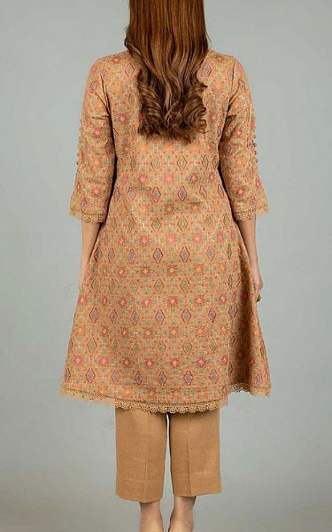 Fawn Cotton Suit | Bareeze Pakistani Winter Dresses