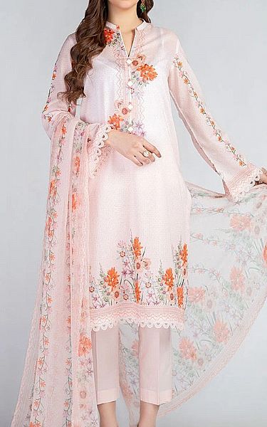 Bareeze Ivory/Orange Lawn Suit | Pakistani Dresses in USA- Image 1