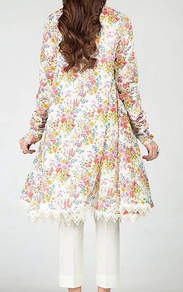 Bareeze Off-white/Brick Lawn Suit | Pakistani Dresses in USA- Image 2