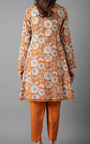 Bareeze Orange Khaddar Suit | Pakistani Winter Dresses in USA- Image 2