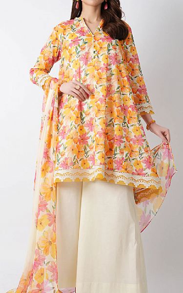 Bareeze Mustard Lawn Suit | Pakistani Lawn Dress in USA- Image 1