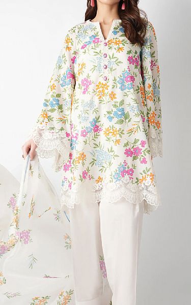 Bareeze Off-white Lawn Suit | Pakistani Lawn Dress in USA- Image 1