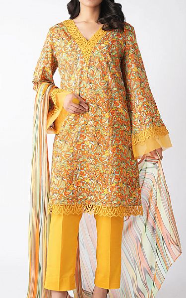 Bareeze Yellow Lawn Suit | Pakistani Lawn Dress in USA- Image 1