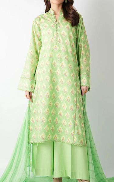 Bareeze Parrot Green Lawn Suit | Pakistani Lawn Dress in USA- Image 1