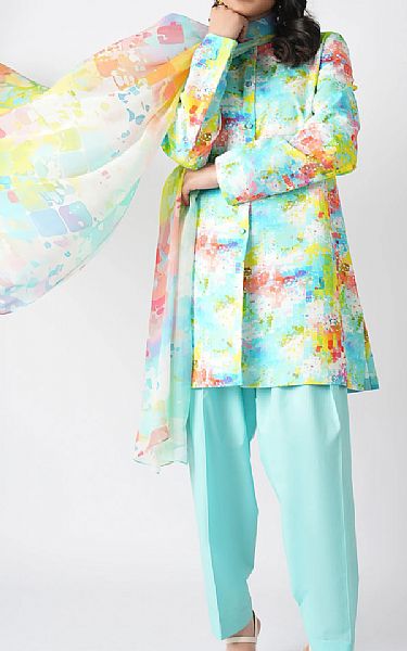 Bareeze Aqua Lawn Suit | Pakistani Lawn Dress in USA- Image 1