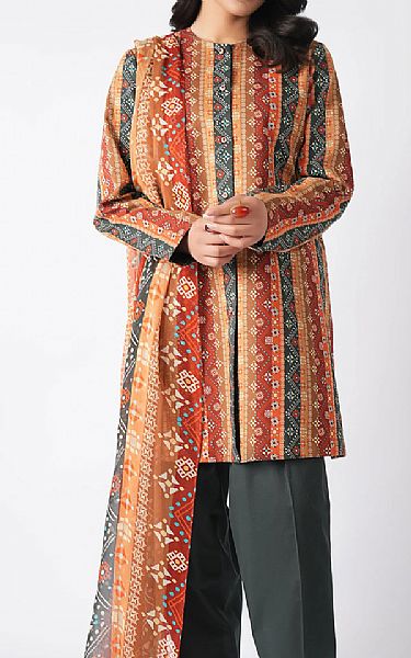 Bareeze Rust/Black Lawn Suit | Pakistani Lawn Dress in USA- Image 1