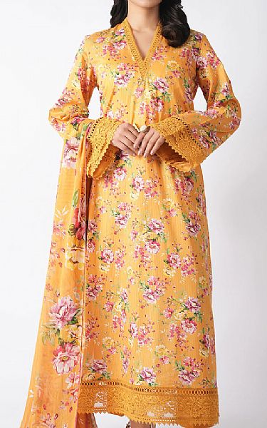 Bareeze Mustard Lawn Suit | Pakistani Lawn Dress in USA- Image 1