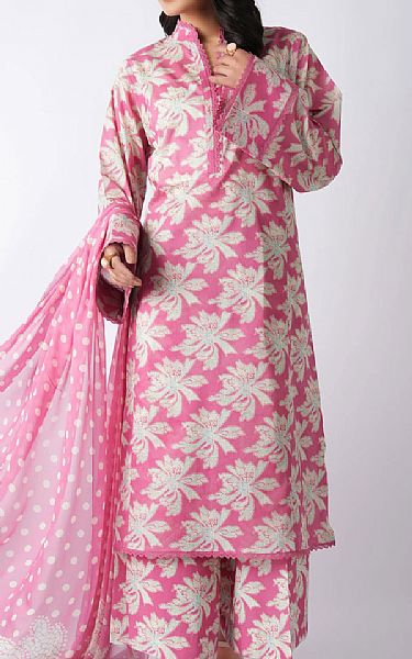 Bareeze White/Pink Lawn Suit | Pakistani Lawn Dress in USA- Image 1