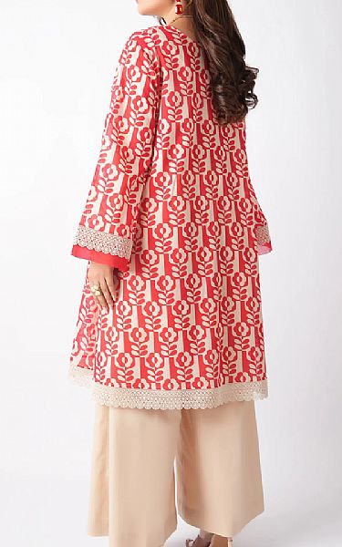 Bareeze Ivory/Red Lawn Suit | Pakistani Lawn Dress in USA- Image 2
