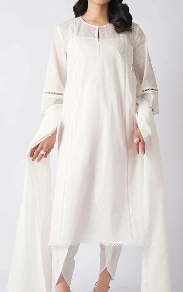 Bareeze White Lawn Suit | Pakistani Lawn Dress in USA- Image 1