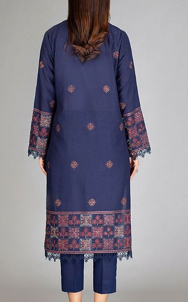 Bareeze Navy Karandi Suit | Pakistani Winter Dresses- Image 2